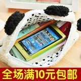 韩国创意文具 可爱熊猫毛绒笔袋 学生文具袋 多功能 大容量化妆包