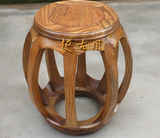 中式实木明清仿古典家具小鼓凳圆桌凳餐桌凳客厅凳榆木老料高古凳