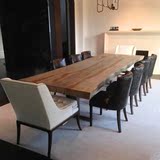 实木大板式复古简易大型会议桌长桌简约现代长条办公桌洽谈桌加厚