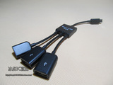 索尼HTC 魅族华为手机micro USB 一分二OTG外接键盘鼠标U盘连接线