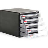 文件柜正品得力文件柜 9795 五层硬塑文件柜（带锁）办公文件柜