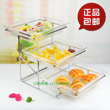 包邮三层果盘餐具透明水果盆自助餐展示盘多层蛋糕点心架欧式创意