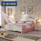 南方家私卧室家具套装组合 欧式田园床三件套双人床+床头柜+床垫