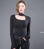 韩国代购Chuu正品韩版春秋女装时尚性感修身纯色长袖T恤打底衫206