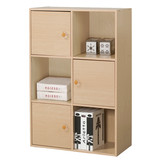 60cm简约现代居家单个四层带门书柜书房书架组装储物置物儿童原木