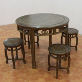红木家具鸡翅木小方桌五件套仿古明式棋牌桌红木茶桌实木餐桌椅