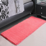 包邮加厚纯色化纤卧室床边地毯长方形成品客厅茶几地毯可手洗防滑