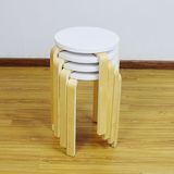 白色凳圆凳时尚板凳餐桌凳创意餐凳家用凳木凳子实木矮凳