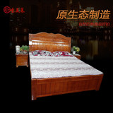 仿古实木家具带雕花柏木特价床 中式1.8米简易成人婚床储物架子床