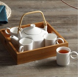 日式创意陶瓷带托盘茶具欧式田园四合一花茶壶下午茶杯具整套装