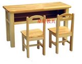 热卖幼儿园桌椅儿童原木双层两人桌学习桌椅樟子松桌子长方桌
