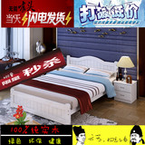 实木床白色1.5米松木双人床1.8青少年公主单人床简易欧式床1.2米