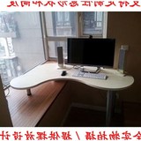 特价宜家飘窗电脑桌书架卧室阳台弧形转角书桌书柜组合床边可定制