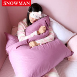 SNOWMAN斯诺曼 保暖羽绒羽毛被 靠垫 抱枕两用 小被子
