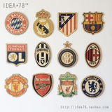 欧洲五大联赛12支豪门足球俱乐部标志 怀旧 酒吧装饰牌 装饰画