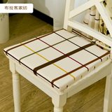 北欧宜家风餐椅垫 咖啡格子办公椅子坐垫 纯棉帆布餐桌椅垫