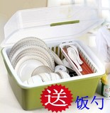 包邮 沥水碗柜 翻盖碗架 特大号塑料碗柜 碗筷收纳带盖碗筷放碗柜