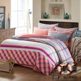 简约冬季家居床上用品纯棉斜纹活性印花1.5/1.8/2米被套床单4件套