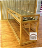 免漆老榆木家具珠宝展柜实木展示柜新中式玻璃柜台展柜商场展示柜