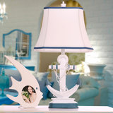 地中海船舤儿童房床头灯 创意个性时尚艺术装饰台灯 美式简约蓝白