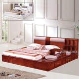 特价现代日式中式实木1.5米1.8米双人床榻榻米床书架储物特大婚床