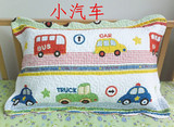 包邮 小汽车绗缝枕套宝宝单人儿童枕头套床上用品全棉卡通可配芯