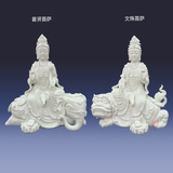 德化陶瓷 包邮 11寸文殊普贤菩萨坐狮坐象陶瓷佛像摆件佛教用品