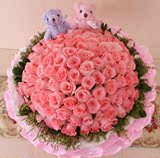 上海粉玫瑰鲜花速递玫瑰花束11朵99朵生日爱人同城花店配送手捧花