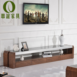 华人顾家 简约现代钢化玻璃面电视柜铝合金拉丝电视柜茶几组合701