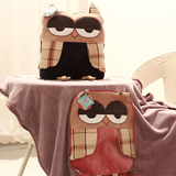布拉伟猫头鹰系列靠垫抱枕毛绒玩具公仔被子两用空调毯生日礼物女
