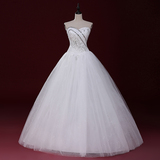 婚纱礼服2016春新款新娘齐地韩式大码抹胸蕾丝齐地白色婚纱