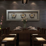 新中式客厅装饰画九鱼图挂画现代餐厅抽象画高档立体画卧室壁画