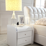 中式床头柜皮白色小型简易柜子木卧室现代收纳柜窄迷你储物柜40