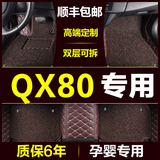 英菲尼迪QX80专用汽车脚垫改装13/15款丝圈皮革全包围防水地毯