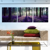 紫花树林阳光现代无框画冰晶装饰画沙发背景客厅沙发书房挂画壁画
