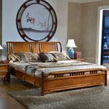 中式实木床 白蜡木床 双人床 1.8米床 现代家具婚床 卧室家具