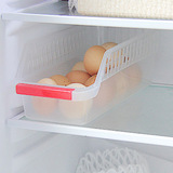冰箱收纳盒 塑料收纳长方形食品饮料镂空抽屉式储物盒 无盖整理筐