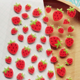 韩国正版可爱草莓布艺立体贴纸手机手帐DIY相册手工装饰卡通贴画