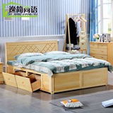 纯实木床1.5 1.8米大床成人双人床儿童单人床1.2米实木家具木床类