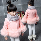 5女童装6秋冬季7小孩女孩子8宝宝pu皮衣外套9韩版衣服短板3到10岁