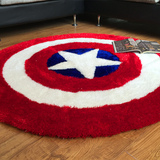 美国队长地毯卡通动漫弹力丝立体圆形地毯客厅床边吊篮电脑椅地毯