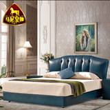 卧室家具真皮床头层皮床现代1.8米储物双人床皮艺床1.5米软床婚床
