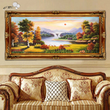 手绘风景油画 欧式别墅客厅餐厅挂画玄关壁画定制沙发背景装饰画