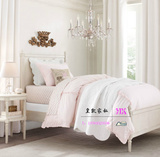 鑫墅实木橡木儿童床 白色雕花RH美式女孩床 法式简约实木床可换色