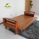 置爱家具实木功能沙发三人组合客厅可折叠沙发床双人藤艺沙发椅