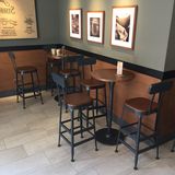 美式loft复古实木铁艺吧台咖啡餐厅吧凳休闲桌椅组合酒吧高脚桌椅