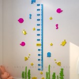 海洋动物身高贴3d亚克力立体墙贴画卡通儿童房客厅幼儿园卧室装饰