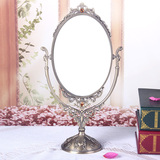 欧式镜子 化妆镜台式公主镜创意复古便携公主梳妆镜子 可旋转台镜
