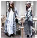 秋冬新款韩版女装宽松针织开衫超长款加厚粗毛线大毛衣外套潮