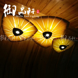 厂家直销东南亚竹木皮灯 中式木质工程餐厅创意木艺灯饰 木皮吊灯